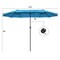 Costway 15FT Patio Double-Sided Umbrella Crank Outdoor Garden Market Sun Shade Red\Blue\Coffee\Beige\Navy\Orange\Turquoise